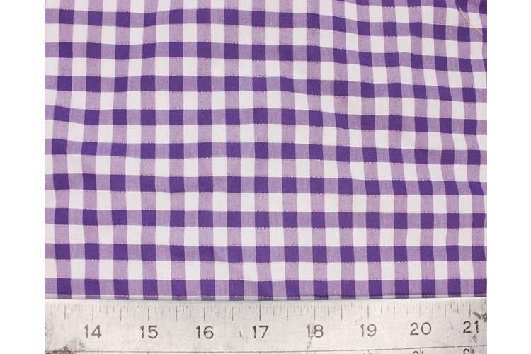 Lilac Gingham 1/4 inch Medium Polycotton 20% Cotton, 80% Polyester 112cm Wide 