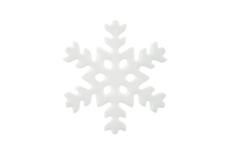 Novelty Christmas Snowflake, 18mm 6 Hole Button: White