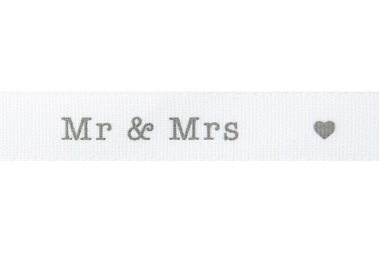 Ribbon: Mr & Mrs: Love: 12mm