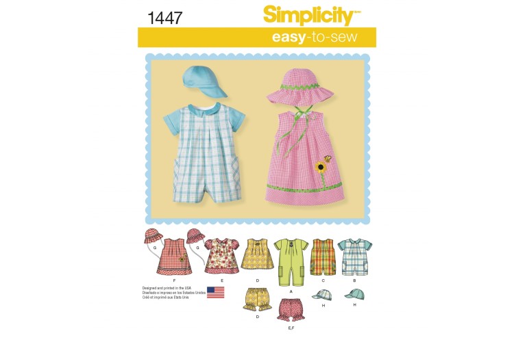 S1447 Babies' Romper, Dress, Top, Panties and Hats