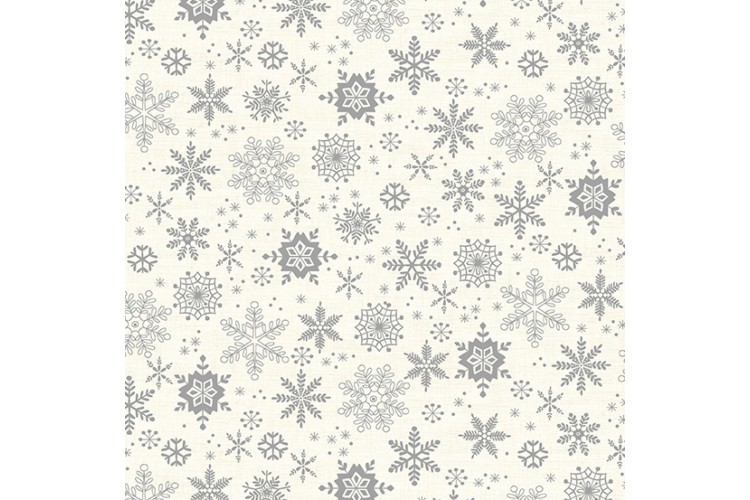 Scandi 2023 by Makower UK - Snowflakes Silver 100% Cotton 112cm Wide 
