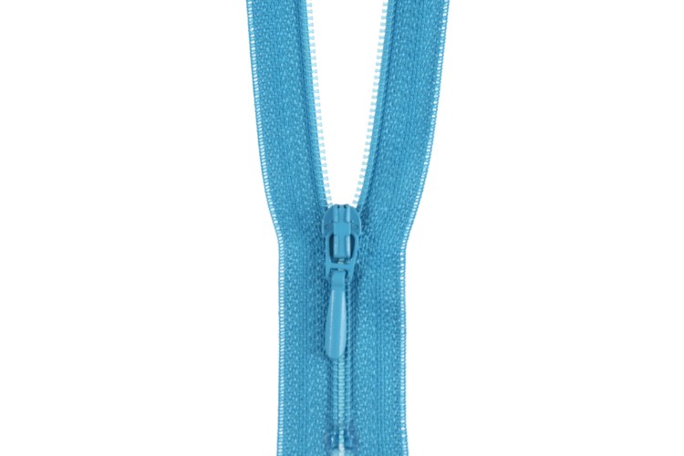 Zip: Closed End: Polyester: 45cm turquoise