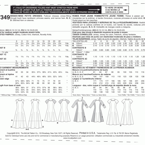 M7407 Misses' Top and Dress