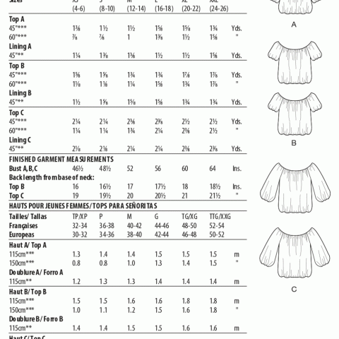 M8258 Size 6 to 24 Misses Dress & Top Sewing Pattern - 6-8-10-12-14 - Women's - Sewing Supplies